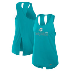Miami Dolphins Women's Open-Back Crisscross Dri-FIT Tank Top | NFL US
