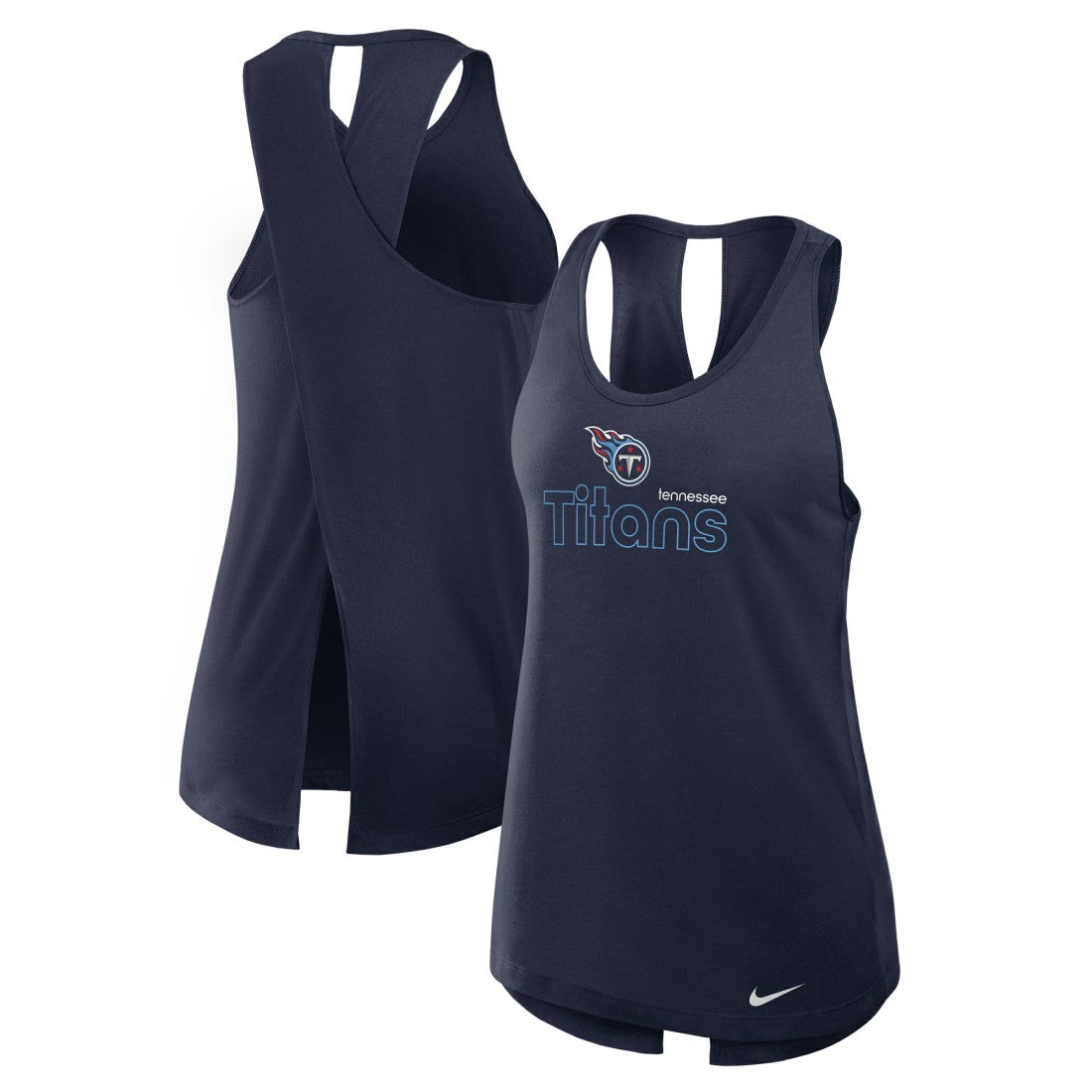 Tennessee Titans Women's Open-Back Crisscross Dri-FIT Tank Top | NFL Outlet