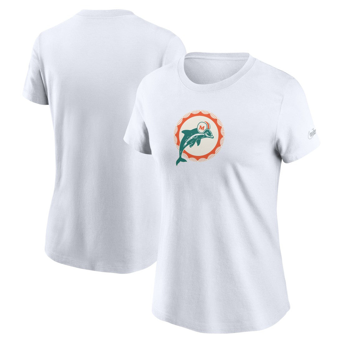 Miami Dolphins Women's Throwback Primary Logo T-Shirt | NFL Hot
