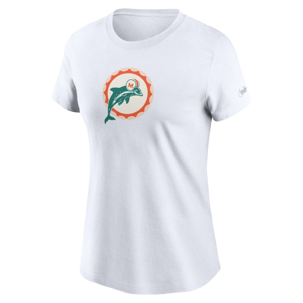 Miami Dolphins Women's Throwback Primary Logo T-Shirt | NFL Hot
