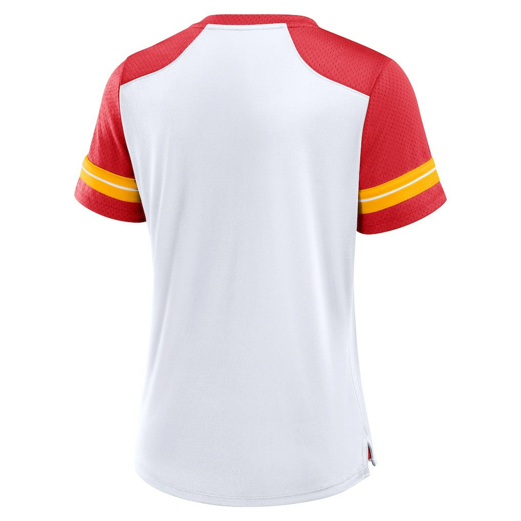 Kansas City Chiefs Women's Foiled Primary Lace-Up T-Shirt | NFL Sale