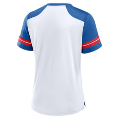 New York Giants Women's Foiled Primary Lace-Up T-Shirt | NFL On sale