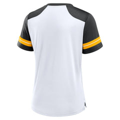 Pittsburgh Steelers Women's Foiled Primary Lace-Up T-Shirt | NFL Near me