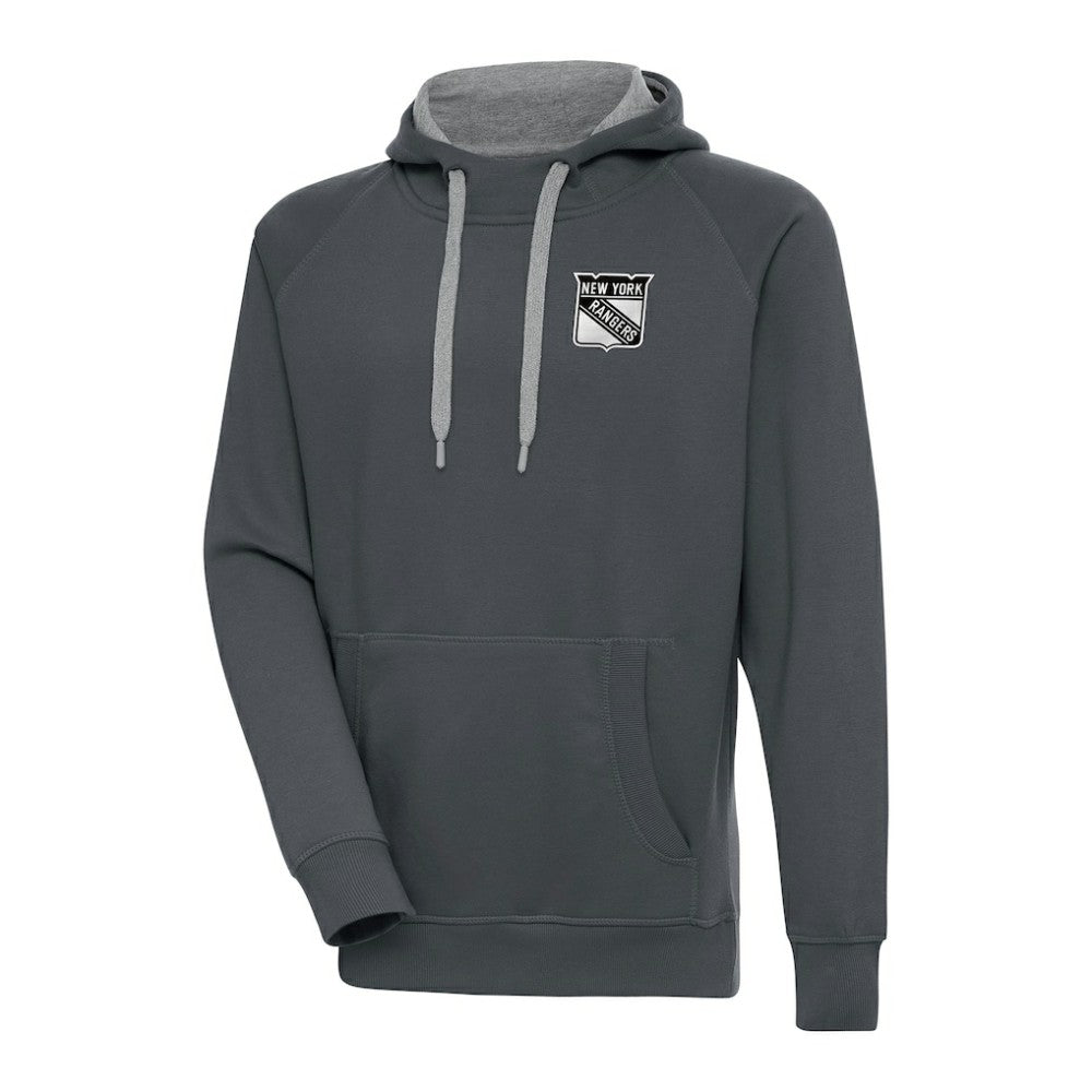 New York Rangers Antigua Metallic Logo Victory Pullover Hoodie -  NHL Hoodies