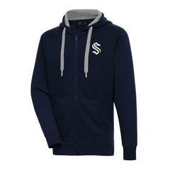 Seattle Kraken Antigua Metallic Logo Victory Full-Zip Hoodie -  NHL Hoodies