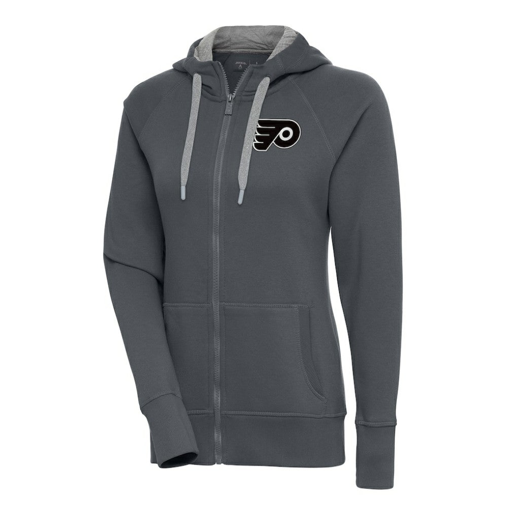 Philadelphia Flyers Antigua Women's Metallic Logo Victory Full-Zip Hoodie -  NHL Hoodies