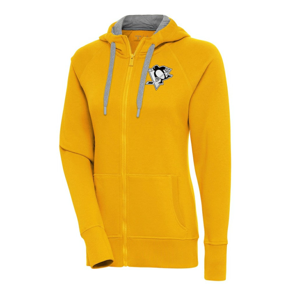 Pittsburgh Penguins Antigua Women's Metallic Logo Victory Full-Zip Hoodie -  NHL Hoodies