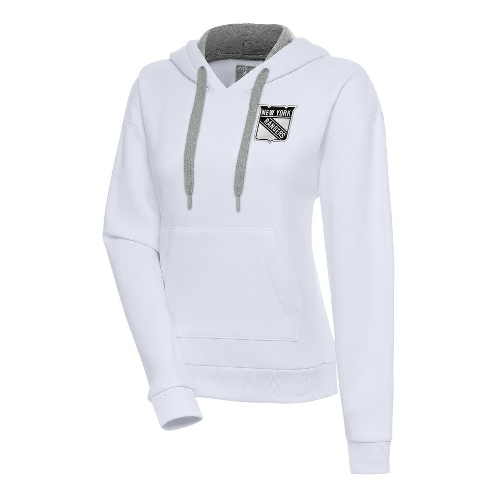 New York Rangers Antigua Women's Metallic Logo Victory Pullover Hoodie -  NHL Hoodies