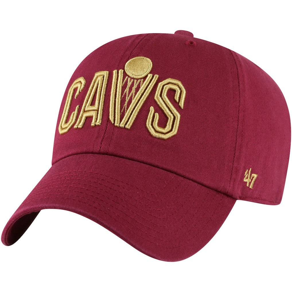 Wine Cleveland Cavaliers '47 Core Wordmark Clean Up Adjustable Hat sale | NBA