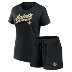 New Orleans Saints Women's Start to Finish T-Shirt & Shorts Combo Pack | NFL New