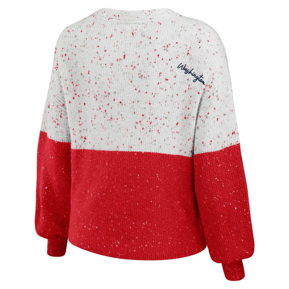 White/Red Washington Wizards WEAR by Erin Andrews Women's Color-Block Pullover Sweater | NBA