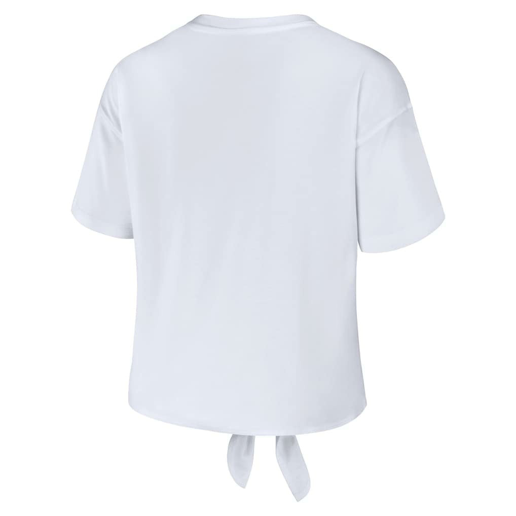 White Philadelphia 76ers WEAR by Erin Andrews Women's Tie-Front T-Shirt | NBA