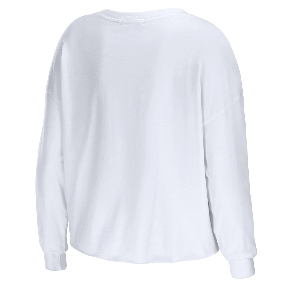White Los Angeles Lakers WEAR by Erin Andrews Women's Cropped Long Sleeve T-Shirt | NBA