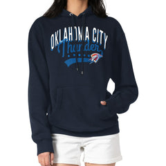 Navy Oklahoma City Thunder G-III 4Her by Carl Banks Women's Filigree Logo Pullover Hoodie - Navy outlet | NBA