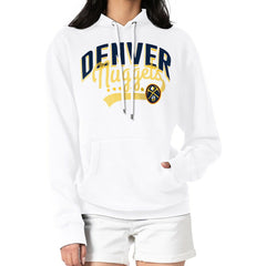 White Denver Nuggets G-III 4Her by Carl Banks Women's Filigree Logo Pullover Hoodie - White outlet | NBA