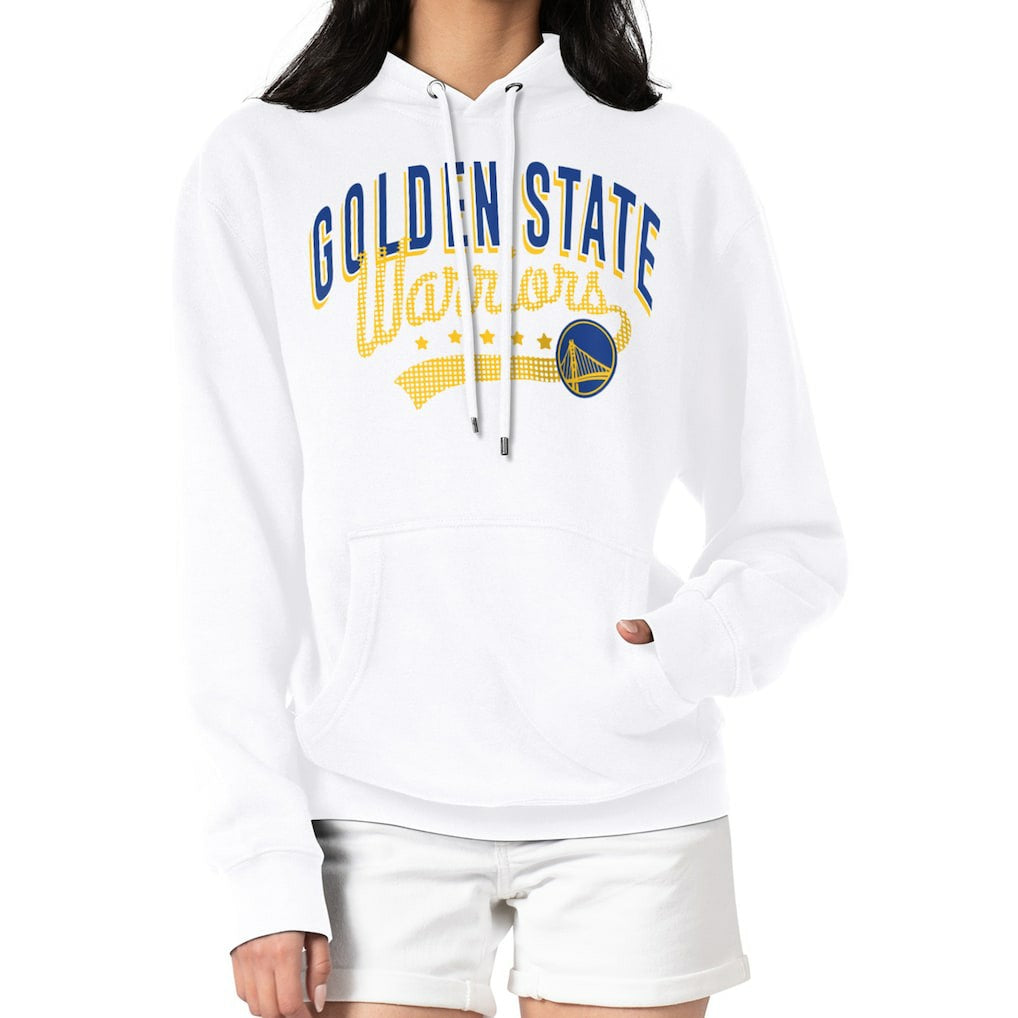 White Golden State Warriors G-III 4Her by Carl Banks Women's Filigree Logo Pullover Hoodie - White outlet | NBA