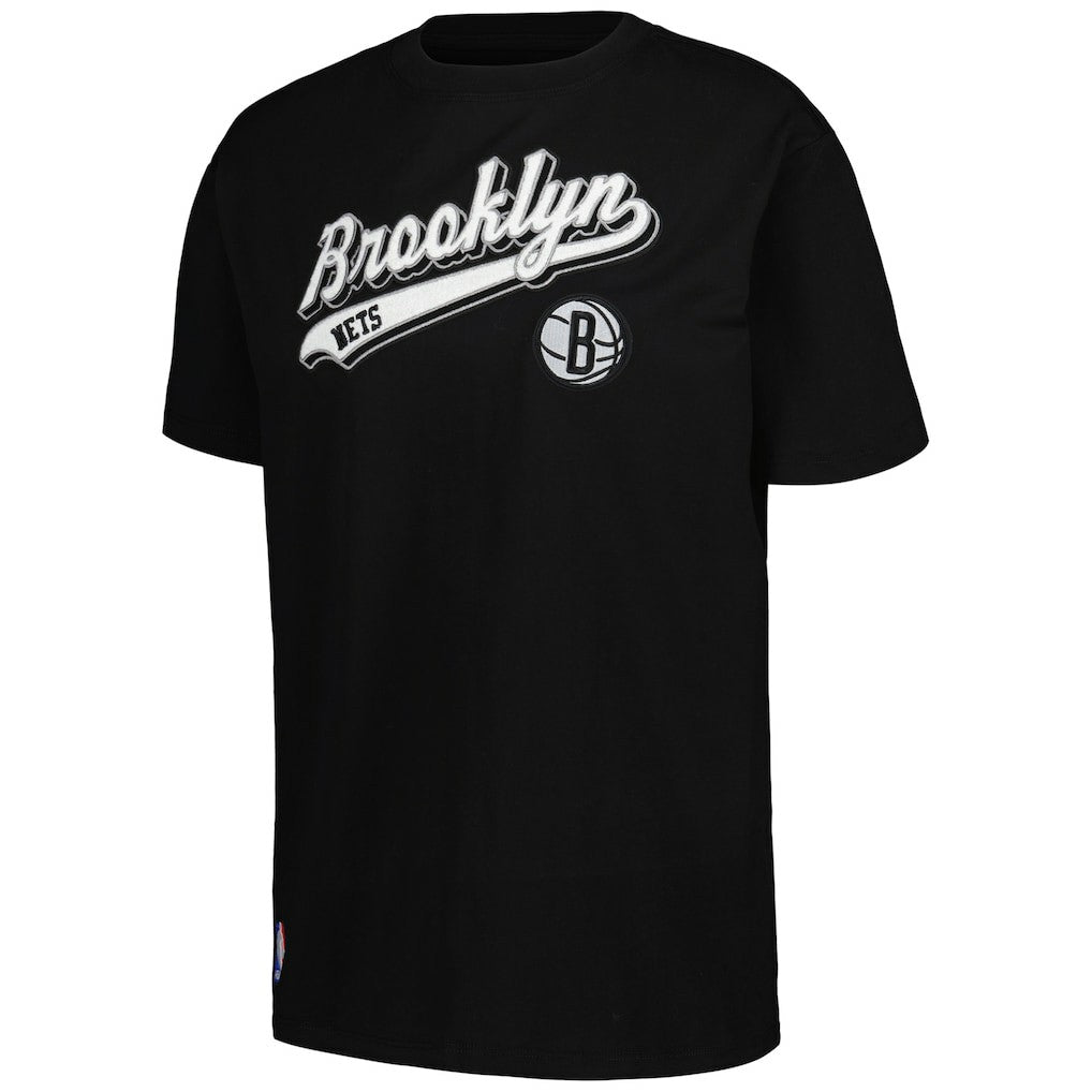 Black Brooklyn Nets Pro Standard Women's Script Boyfriend T-Shirt | NBA
