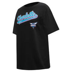 Black Charlotte Hornets Pro Standard Women's Script Boyfriend T-Shirt | NBA
