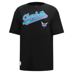 Black Charlotte Hornets Pro Standard Women's Script Boyfriend T-Shirt | NBA