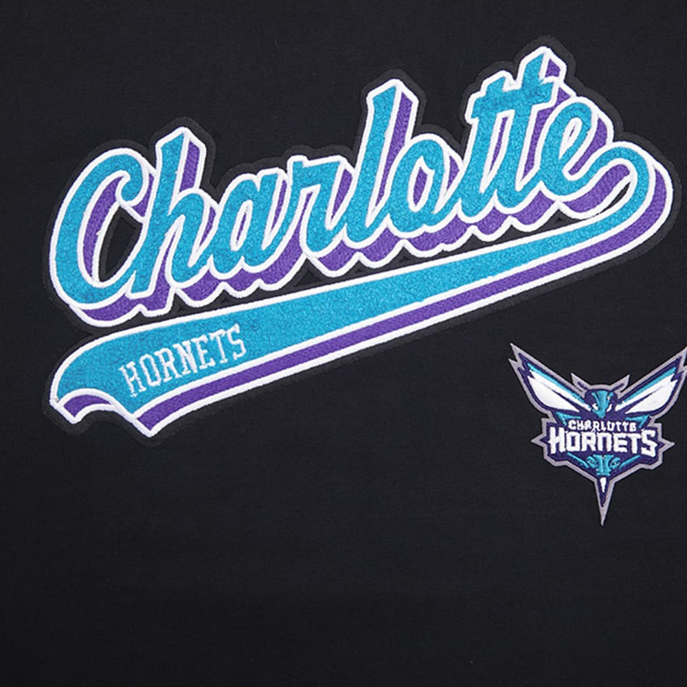 Black Charlotte Hornets Pro Standard Women's Script Boyfriend T-Shirt | NBA