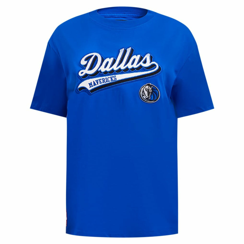 Royal Dallas Mavericks Pro Standard Women's Script Boyfriend T-Shirt sale | NBA