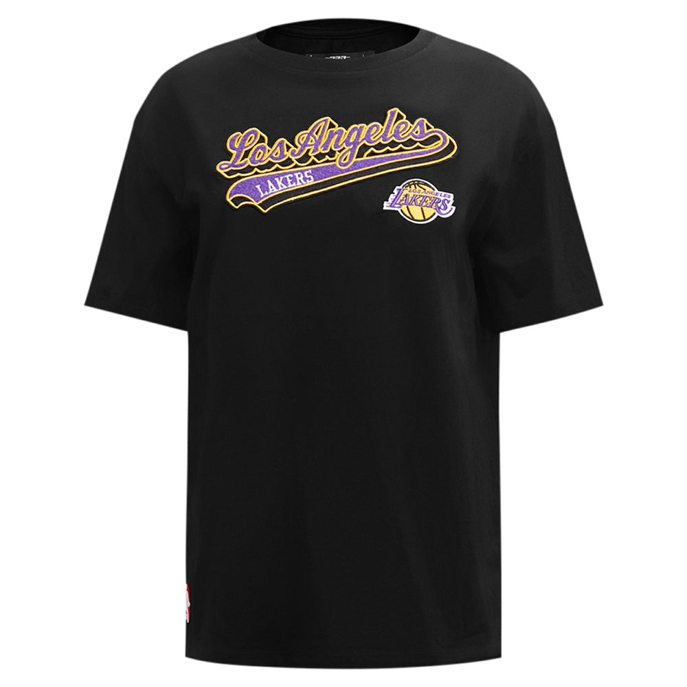 Black Los Angeles Lakers Pro Standard Women's Script Boyfriend T-Shirt | NBA