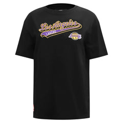 Black Los Angeles Lakers Pro Standard Women's Script Boyfriend T-Shirt | NBA