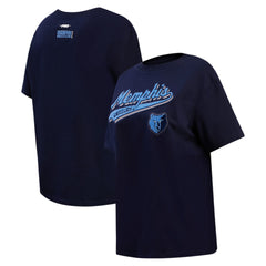 Navy Memphis Grizzlies Pro Standard Women's Script Boyfriend T-Shirt | NBA