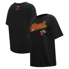 Black Miami Heat Pro Standard Women's Script Boyfriend T-Shirt | NBA