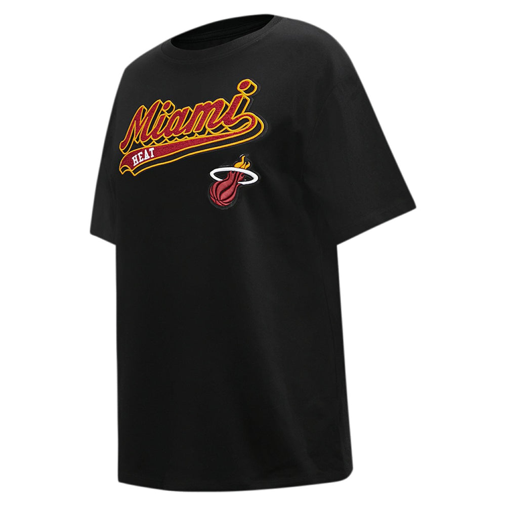 Black Miami Heat Pro Standard Women's Script Boyfriend T-Shirt | NBA