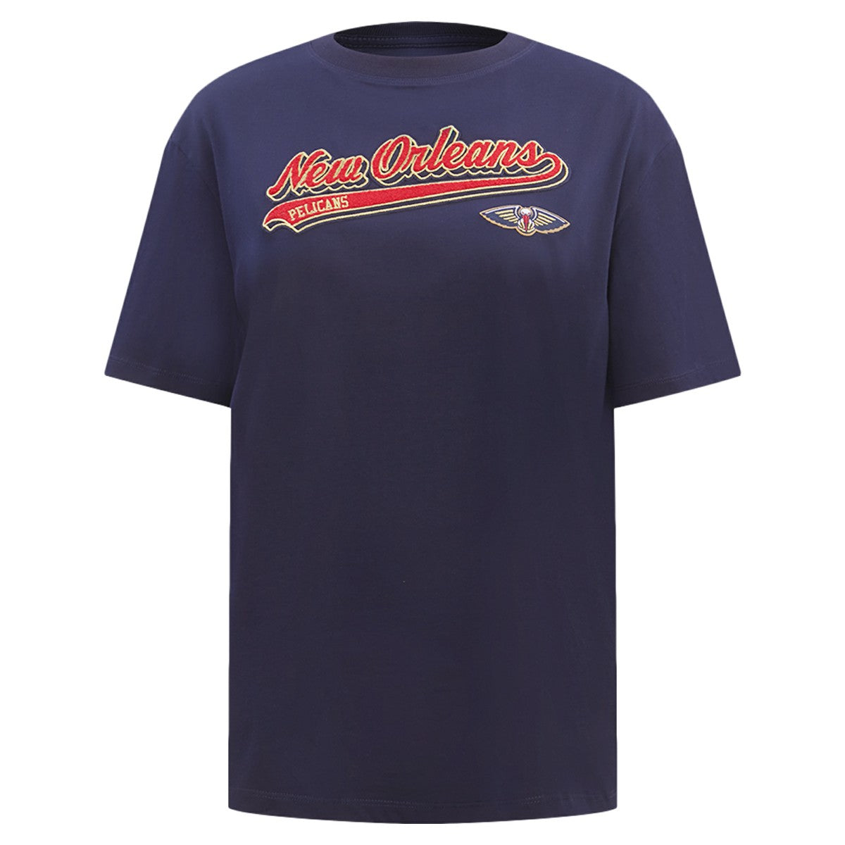 Navy New Orleans Pelicans Pro Standard Women's Script Boyfriend T-Shirt | NBA