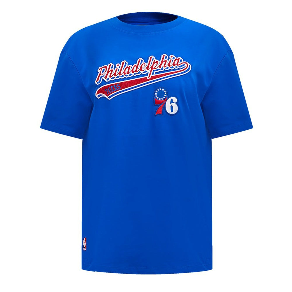 Royal Philadelphia 76ers Pro Standard Women's Script Boyfriend T-Shirt | NBA