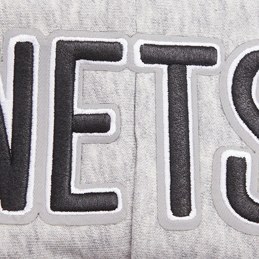 Heather Gray Brooklyn Nets Pro Standard Women's Script Tail Cropped Pullover Hoodie | NBA