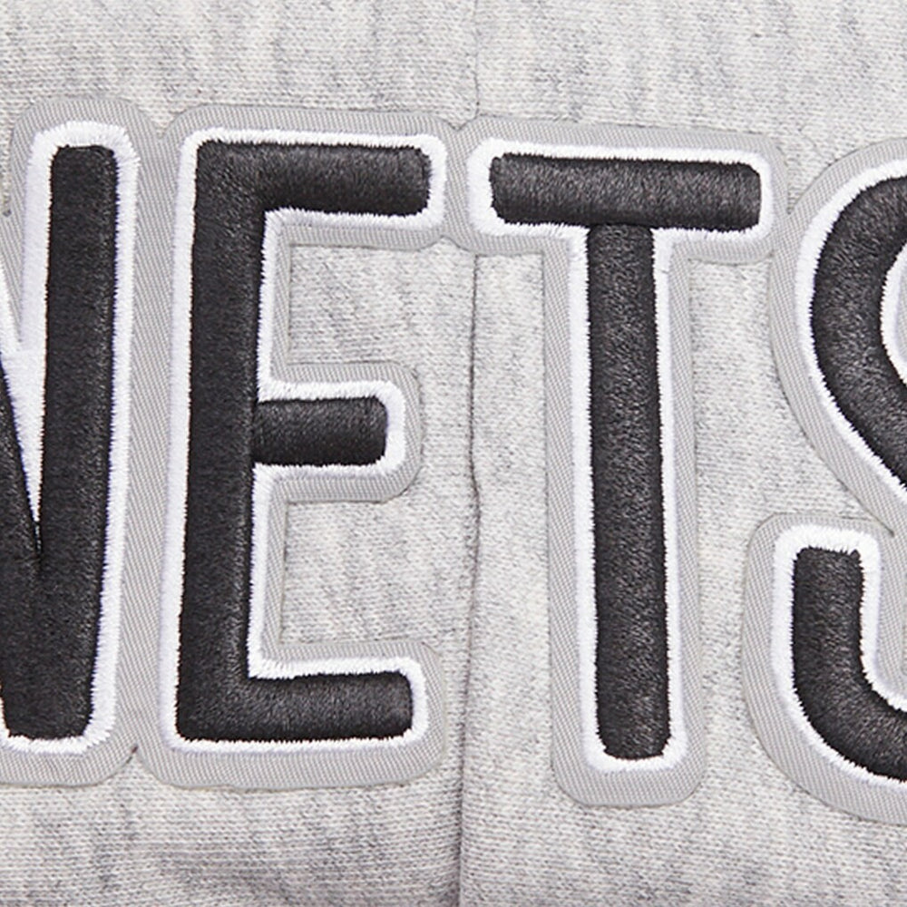Heather Gray Brooklyn Nets Pro Standard Women's Script Tail Cropped Pullover Hoodie | NBA