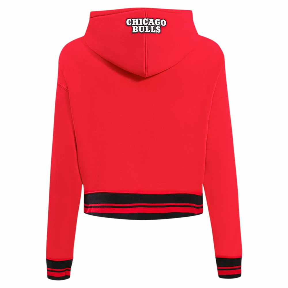 Red Chicago Bulls Pro Standard Women's Script Tail Cropped Pullover Hoodie | NBA