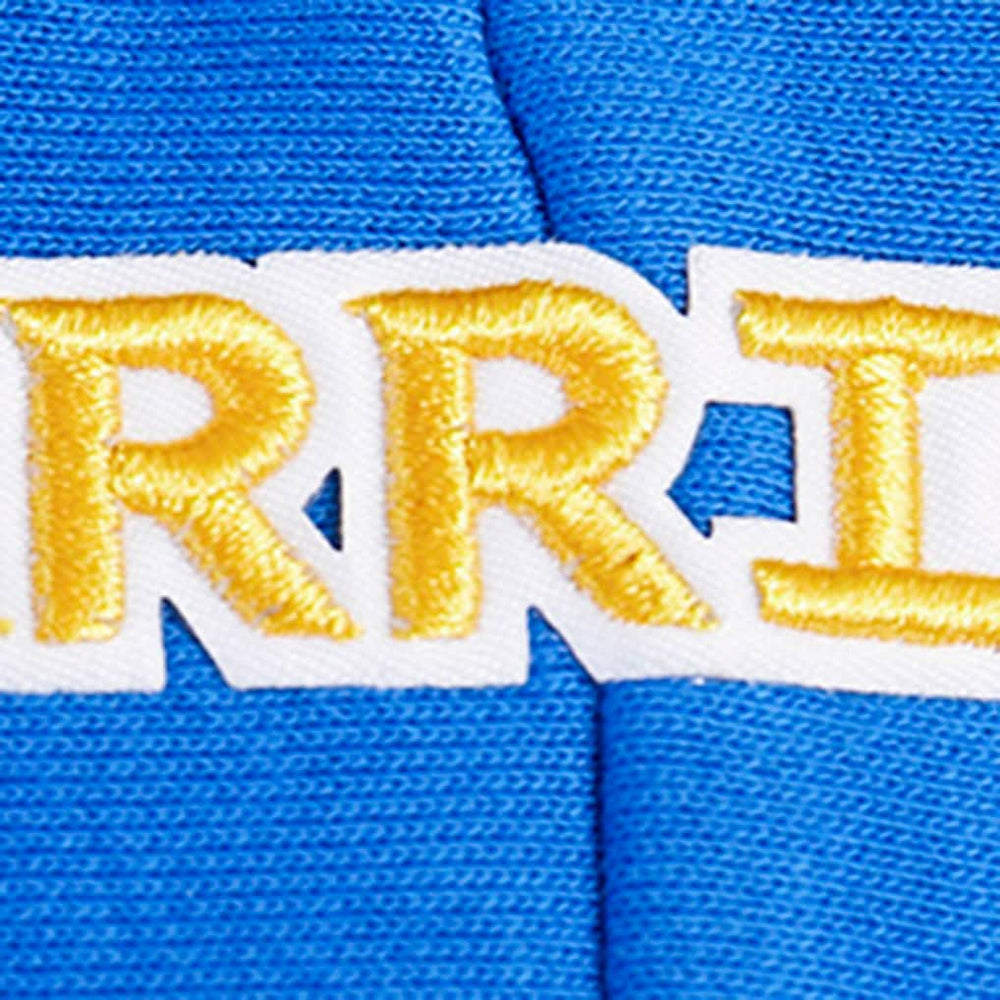Royal Golden State Warriors Pro Standard Women's Script Tail Cropped Pullover Hoodie sale | NBA