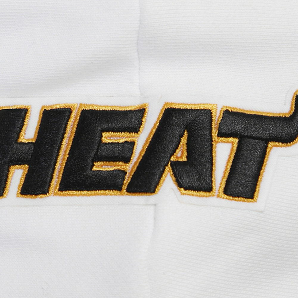 White Miami Heat Pro Standard Women's Script Tail Cropped Pullover Hoodie | NBA