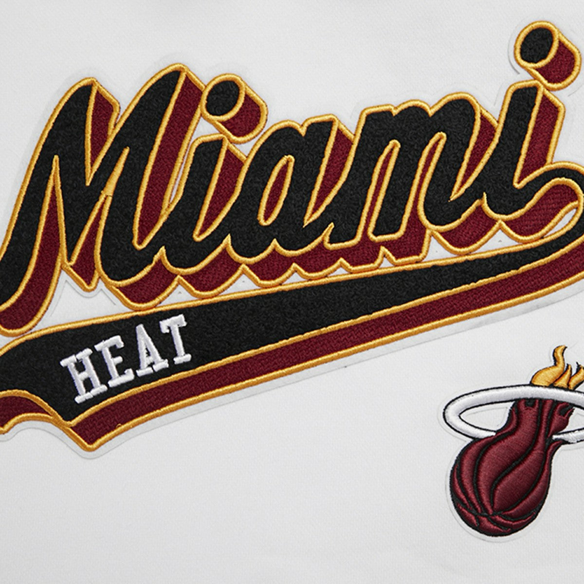 White Miami Heat Pro Standard Women's Script Tail Cropped Pullover Hoodie | NBA