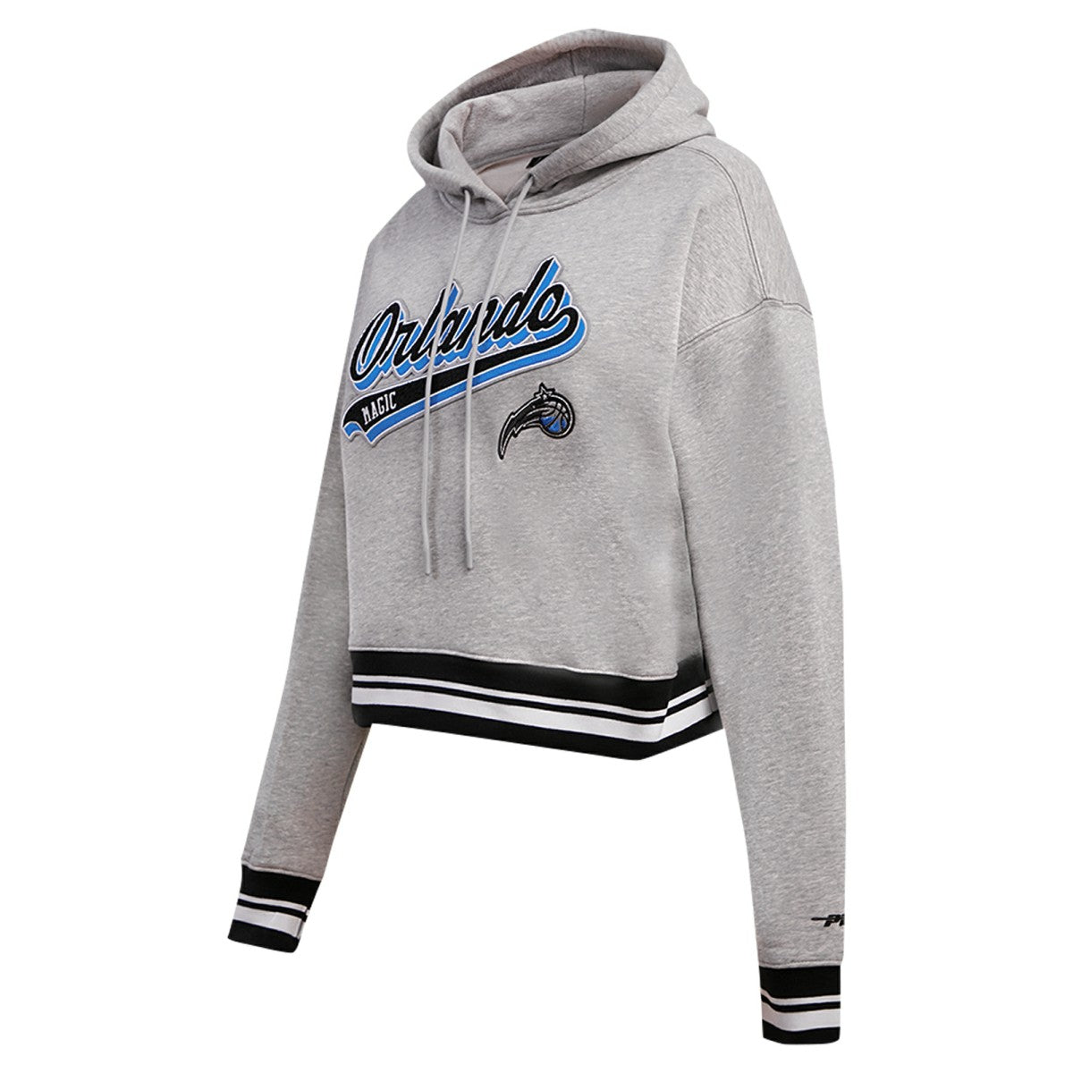 Heather Gray Orlando Magic Pro Standard Women's Script Tail Cropped Pullover Hoodie | NBA