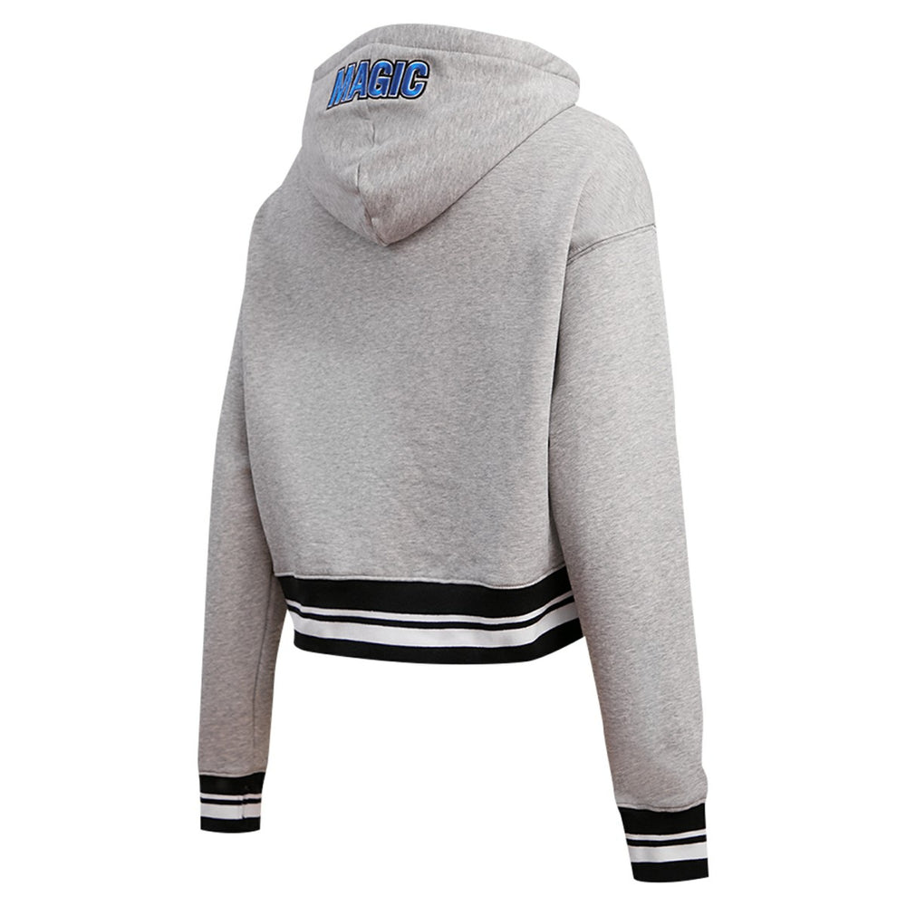 Heather Gray Orlando Magic Pro Standard Women's Script Tail Cropped Pullover Hoodie | NBA