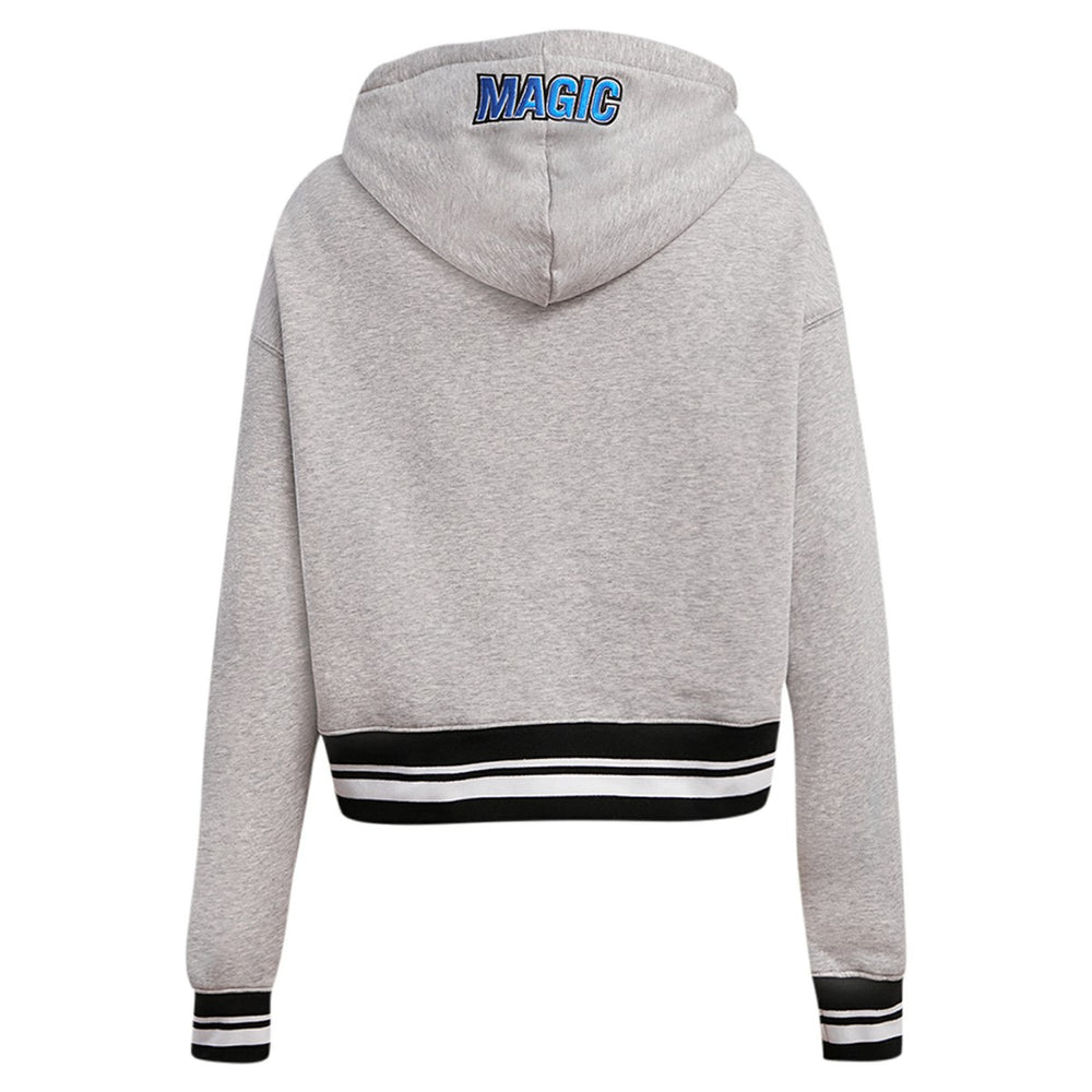 Heather Gray Orlando Magic Pro Standard Women's Script Tail Cropped Pullover Hoodie | NBA