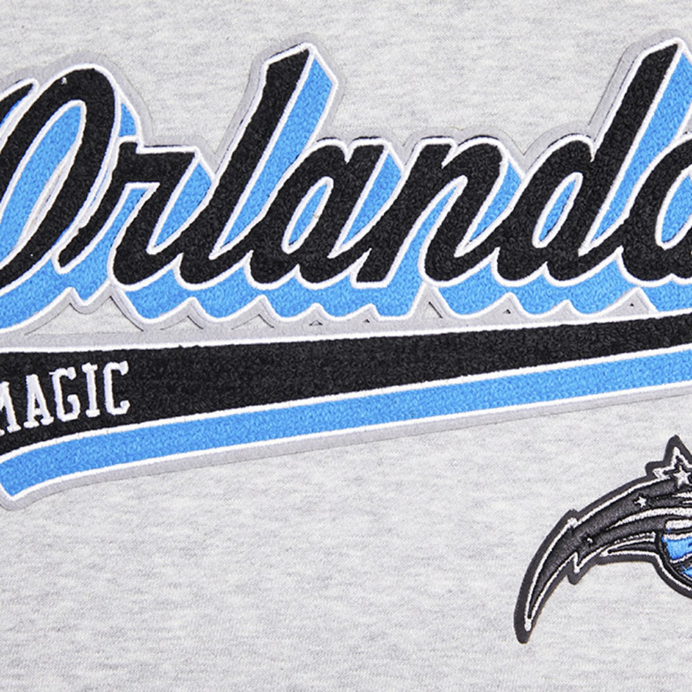Heather Gray Orlando Magic Pro Standard Women's Script Tail Cropped Pullover Hoodie | NBA