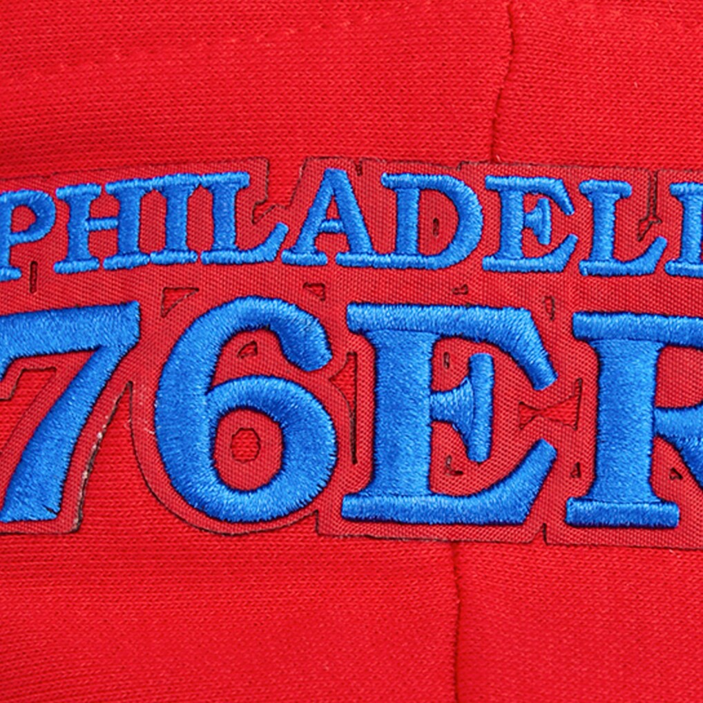 Red Philadelphia 76ers Pro Standard Women's Script Tail Cropped Pullover Hoodie | NBA