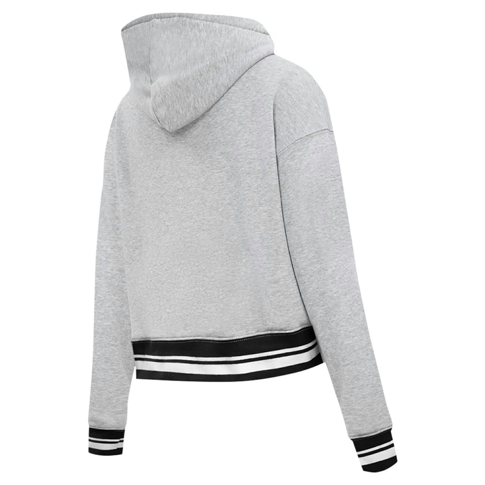 Heather Gray Phoenix Suns Pro Standard Women's Script Tail Cropped Pullover Hoodie | NBA