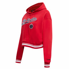 Red Washington Wizards Pro Standard Women's Script Tail Cropped Pullover Hoodie | NBA