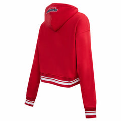 Red Washington Wizards Pro Standard Women's Script Tail Cropped Pullover Hoodie | NBA