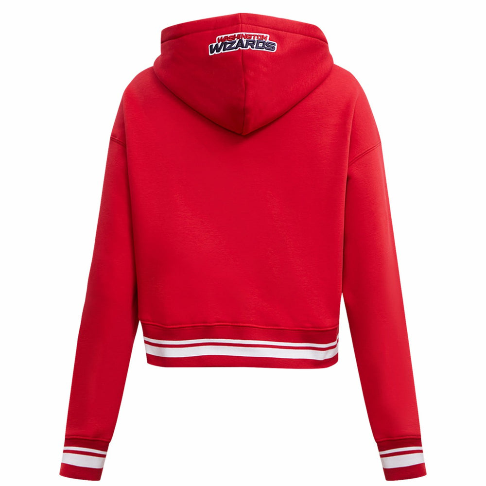 Red Washington Wizards Pro Standard Women's Script Tail Cropped Pullover Hoodie | NBA