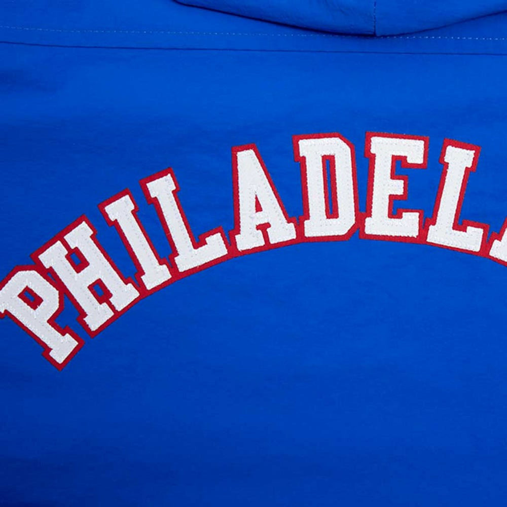 Royal Philadelphia 76ers Pro Standard Classic Wind Woven Cropped Half-Zip Jacket | NBA