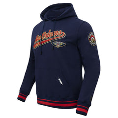 Navy New Orleans Pelicans Pro Standard Script Tail Pullover Hoodie | NBA