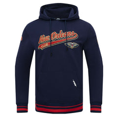 Navy New Orleans Pelicans Pro Standard Script Tail Pullover Hoodie | NBA